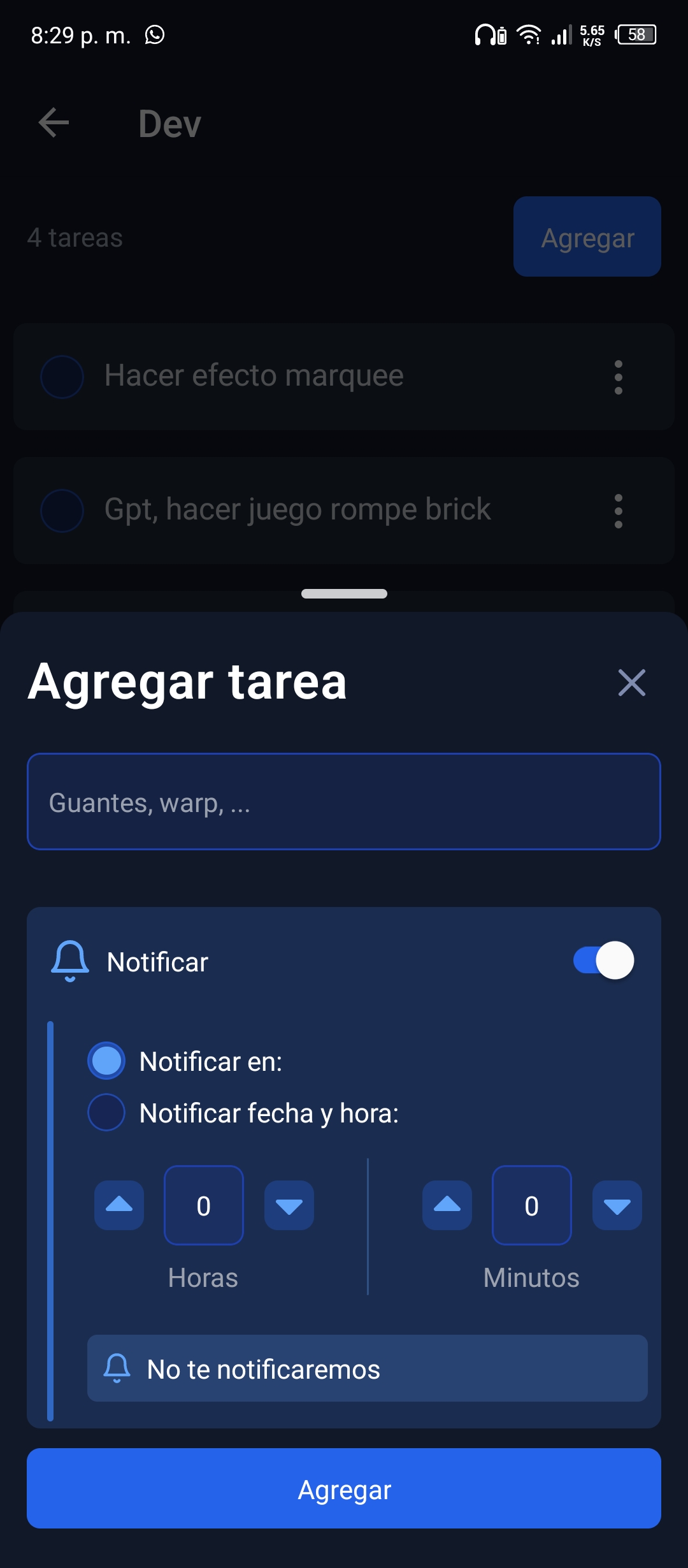 Imagen donde se muestra el projecto en funcionamiento