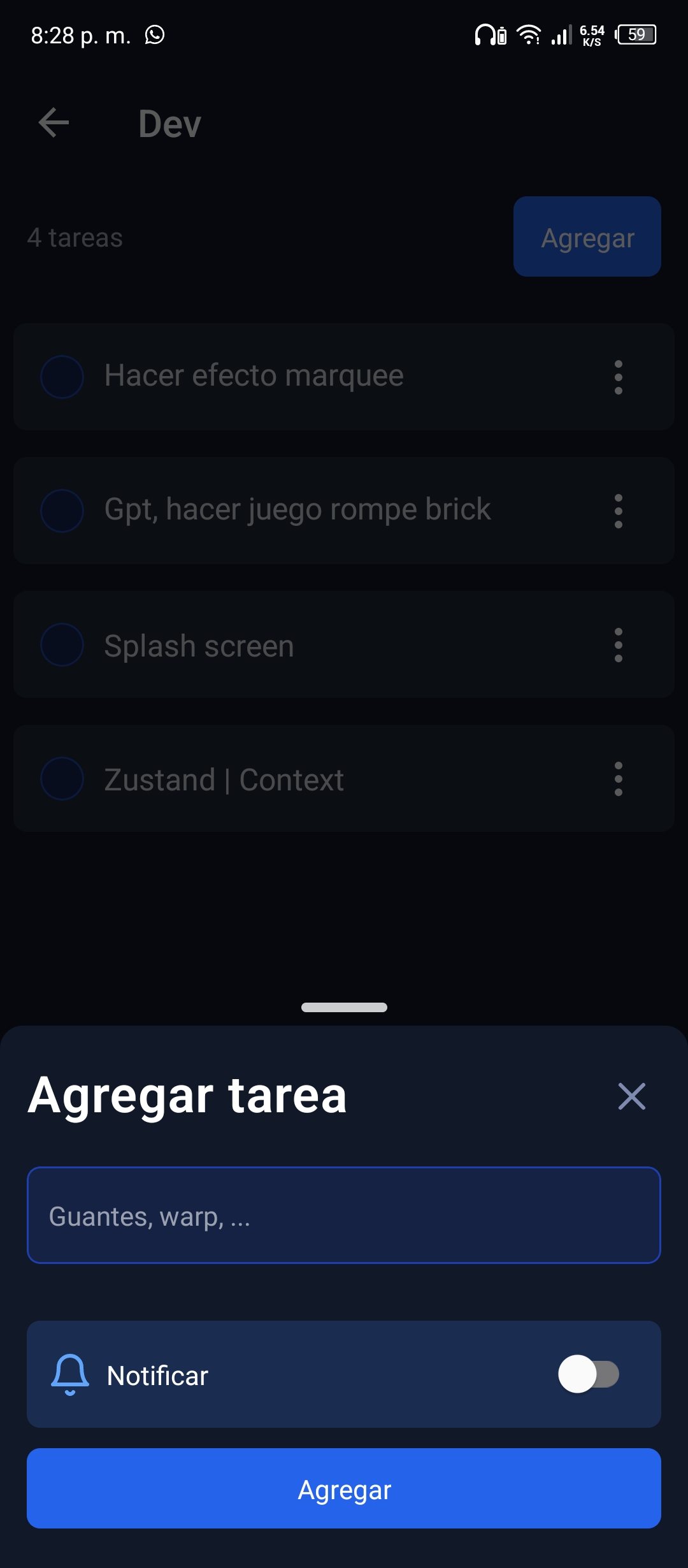 Imagen donde se muestra el projecto en funcionamiento